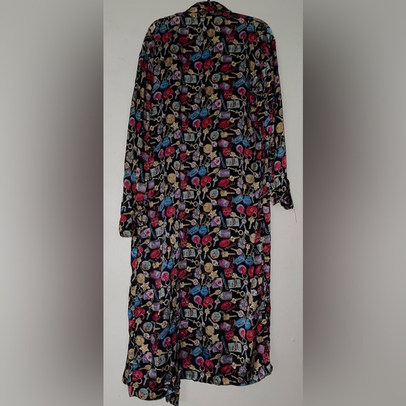 Rare Extremely Vintage Limited edition 1992 Nicole Miller Pure Silk Robe Large - Picture 2 of 6